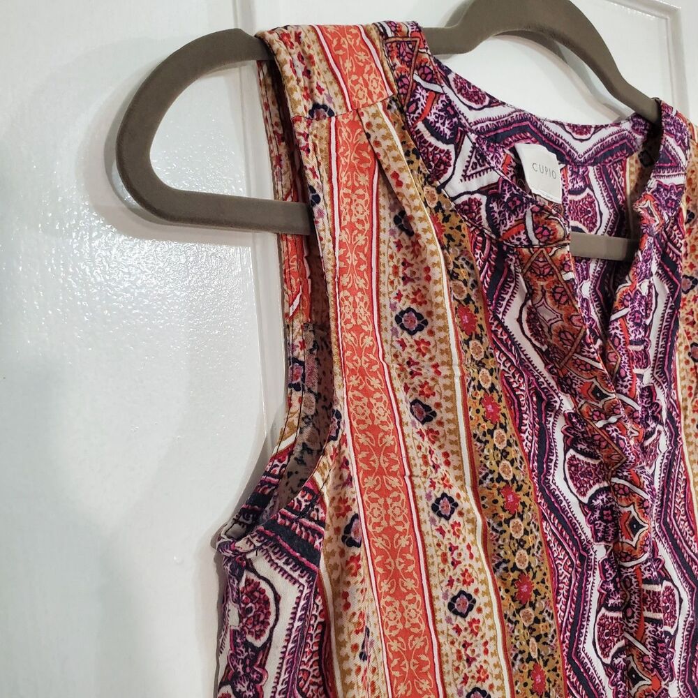 CUPIO Womens Dress‎ Sleeveless Colorful Hi-Low V-neck Lightweight SzM SKU#A-126 - Picture 6 of 16